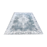 Beige Blue Green Faded oushak Rug