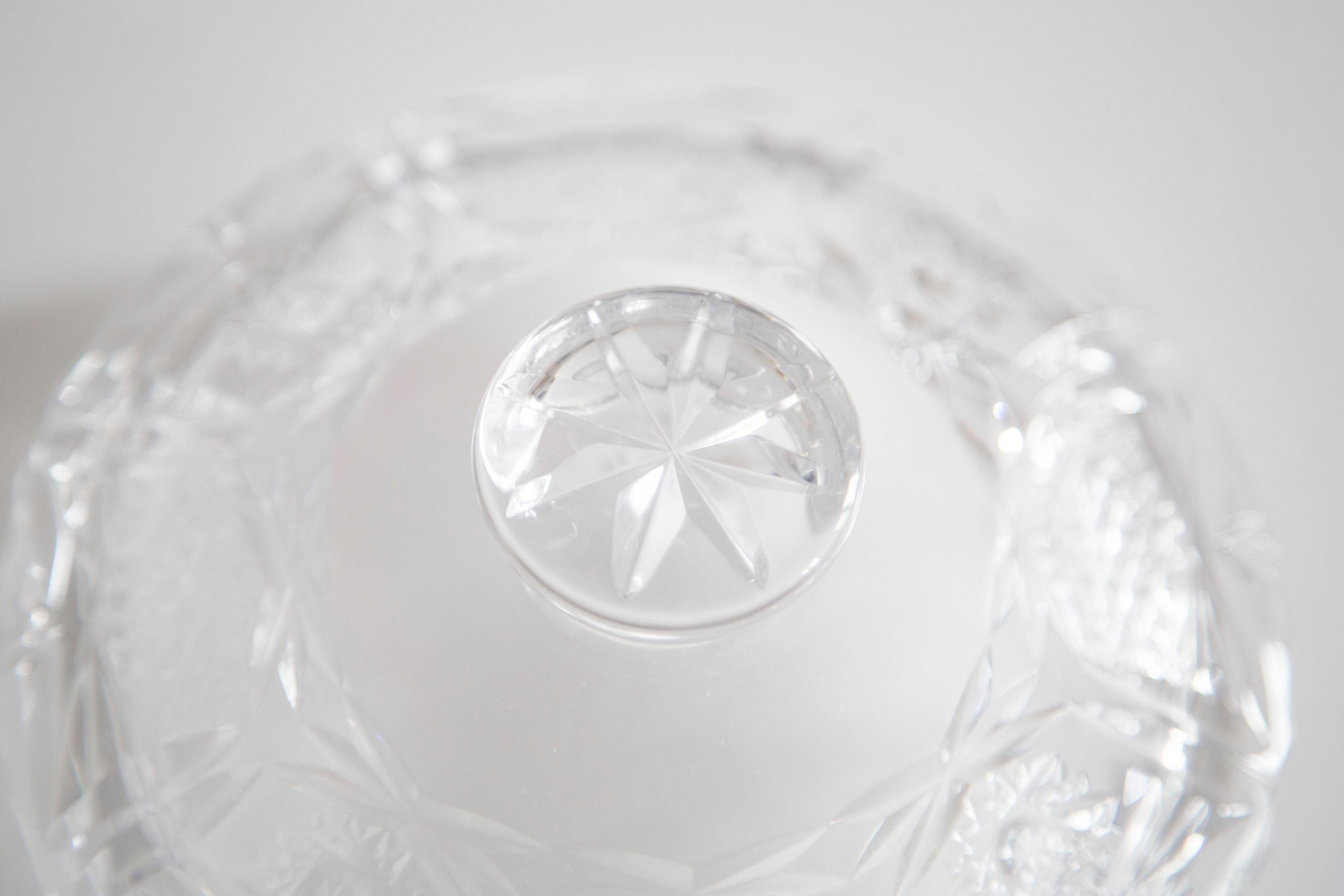 Vintage Crystal Sugar Bowl, Italy, 1960s