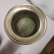 Antique champagne bucket in silver metal medicis shape