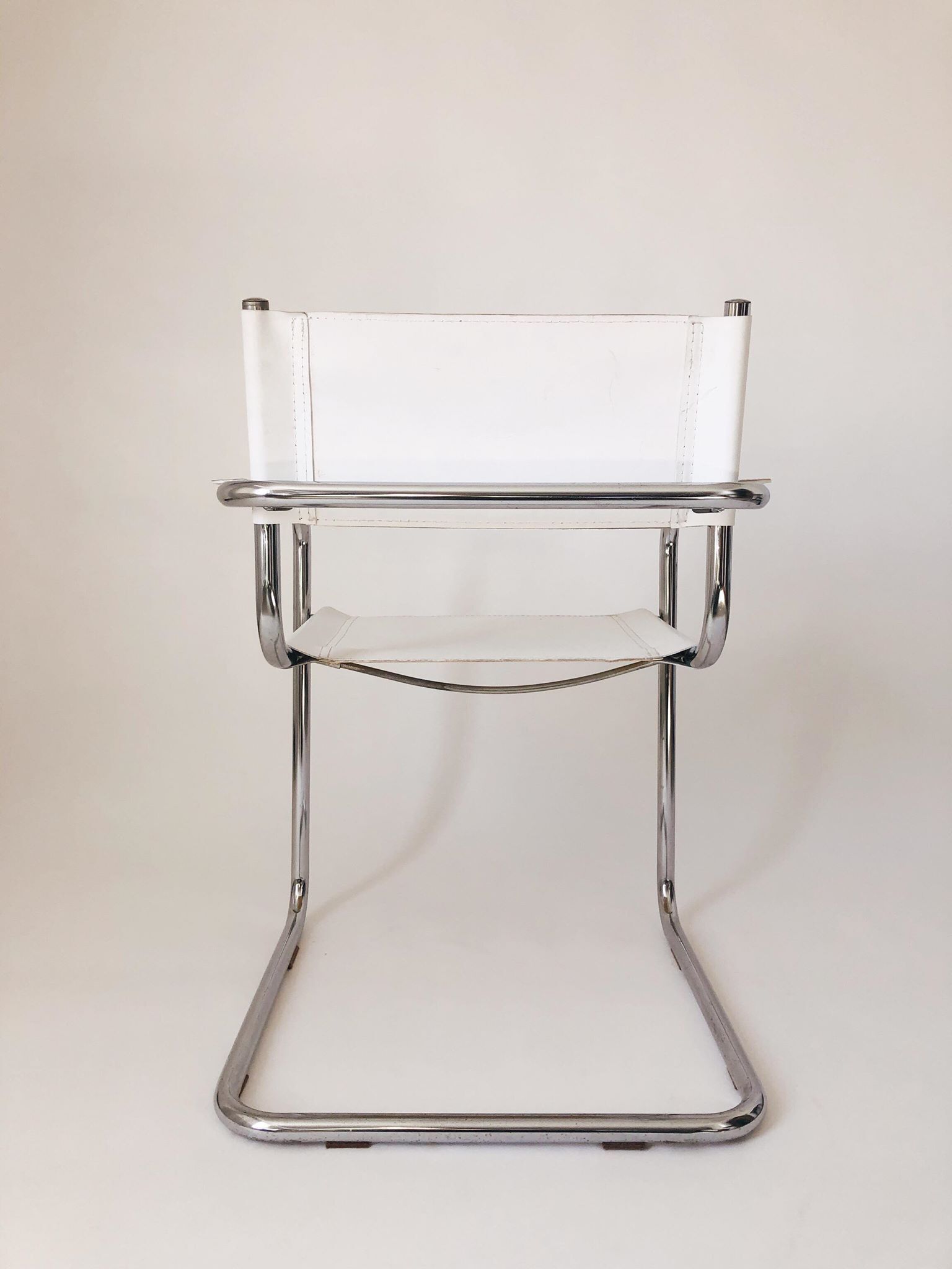 Metal and leather tubular chair