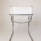 Metal and leather tubular chair