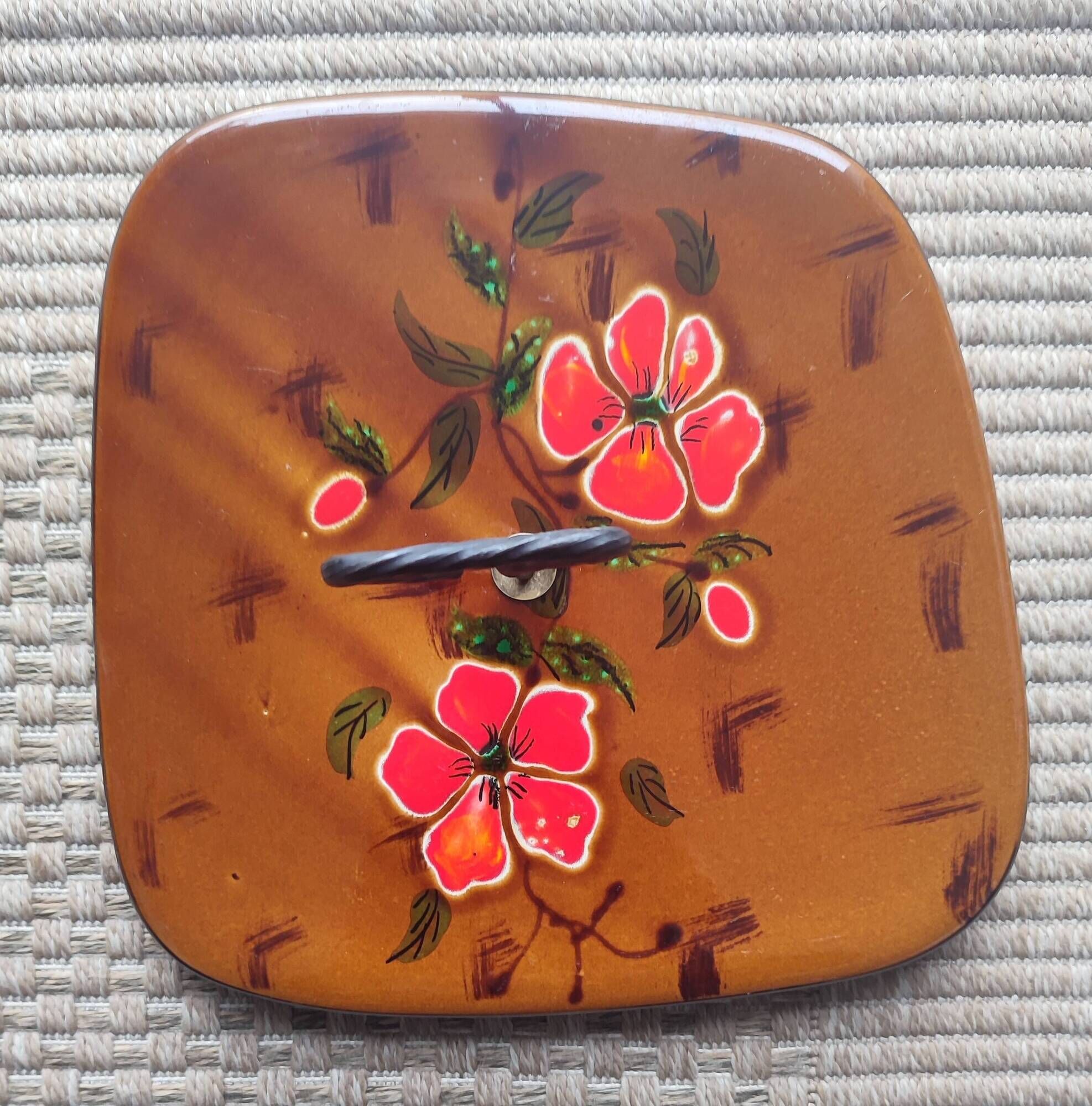 Plateau vintage Ceramics Poët-Laval poppies