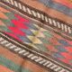 Tapis Kilim turc vintage rayé orange et bleu 5x8 170x245 cm