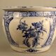 Blue earthenware pot cover