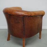 Vintage Dutch Cognac Colored Leather Club Chair
