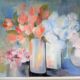 Impressionist still life with flowers, oil on canvas signed and framed