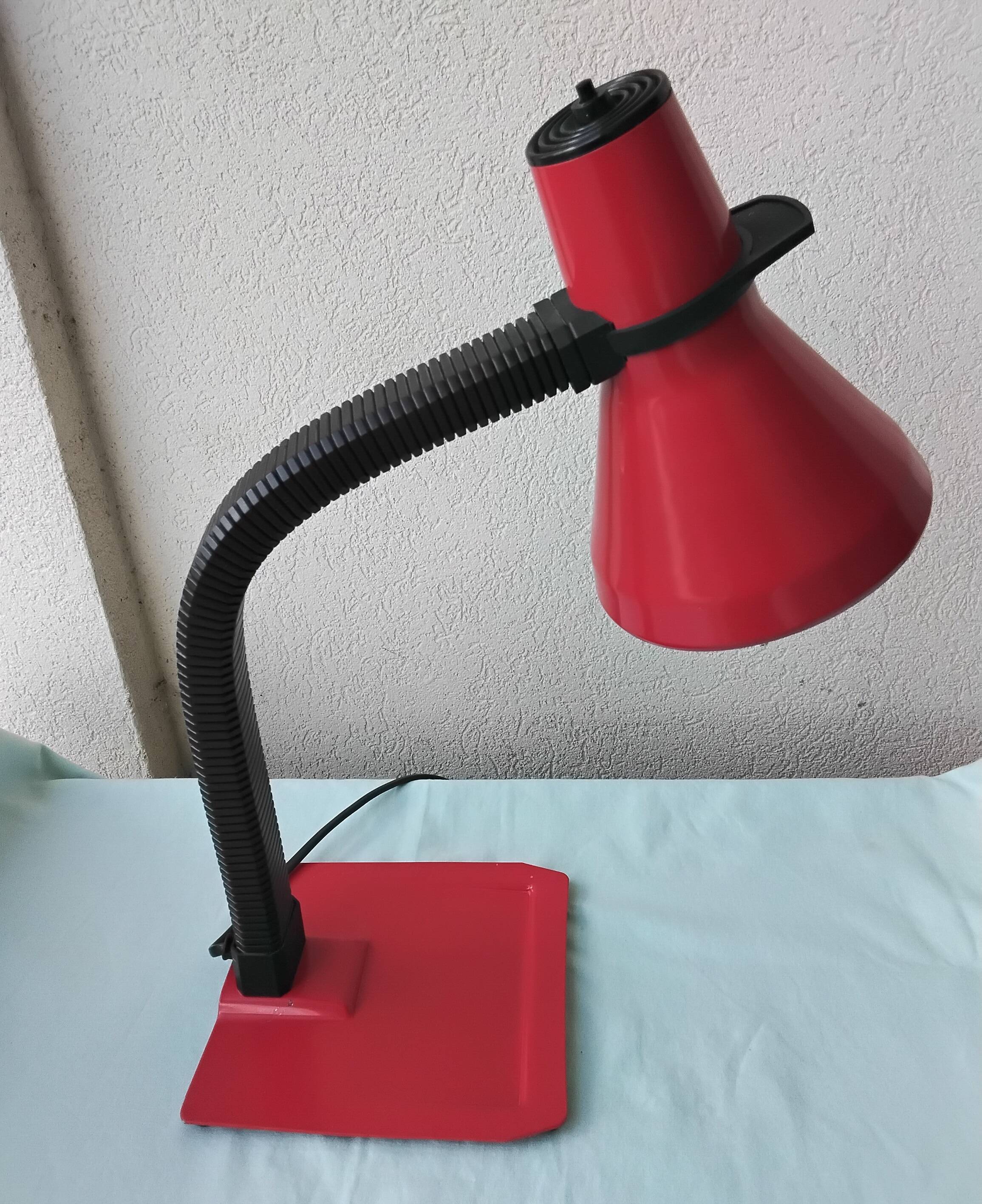 Red desk lamp
