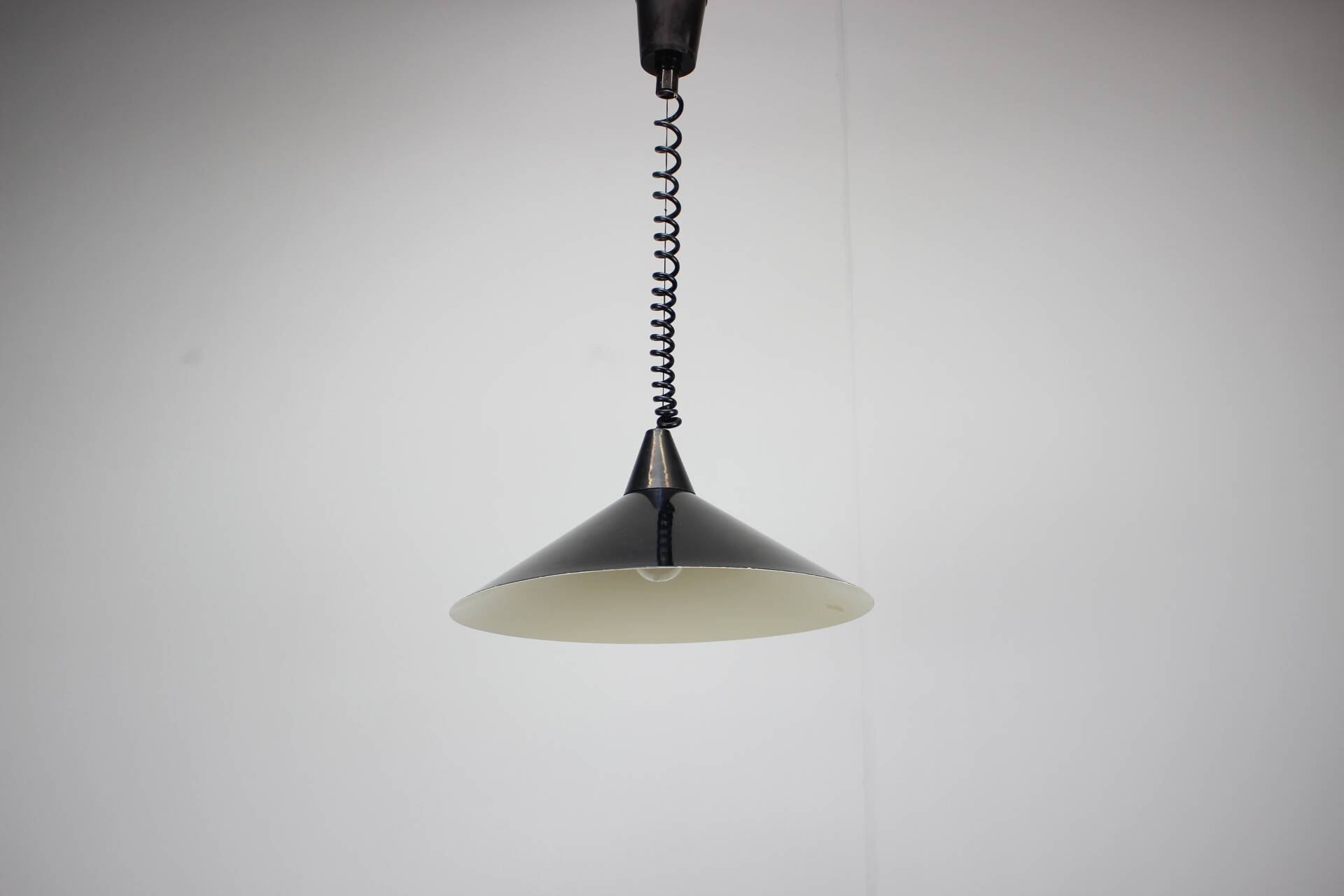 Black suspension light in "Space Age" style (Czechoslovakia, 1970s)