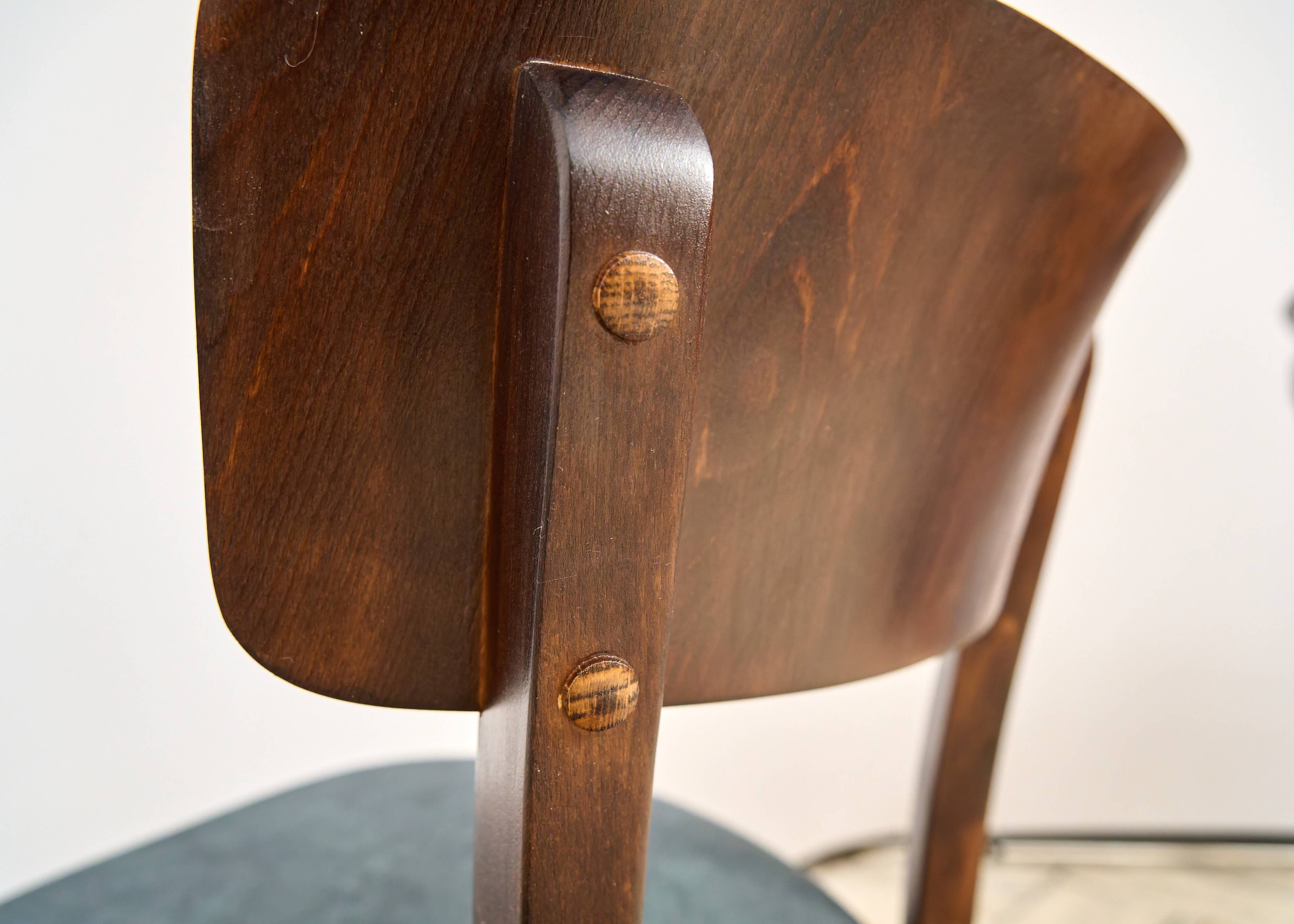 Set of four ton chairs, czechoslovakia, 1960s
