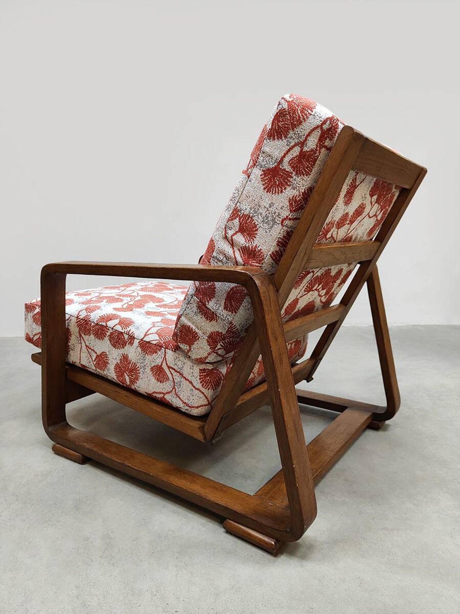 Fauteuil courbé réglable en bois courbé du milieu du siècle