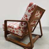 Midcentury adjustable bentwood curved armchair