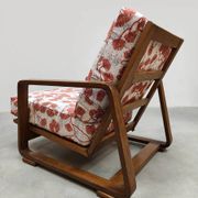 Fauteuil courbé réglable en bois courbé du milieu du siècle