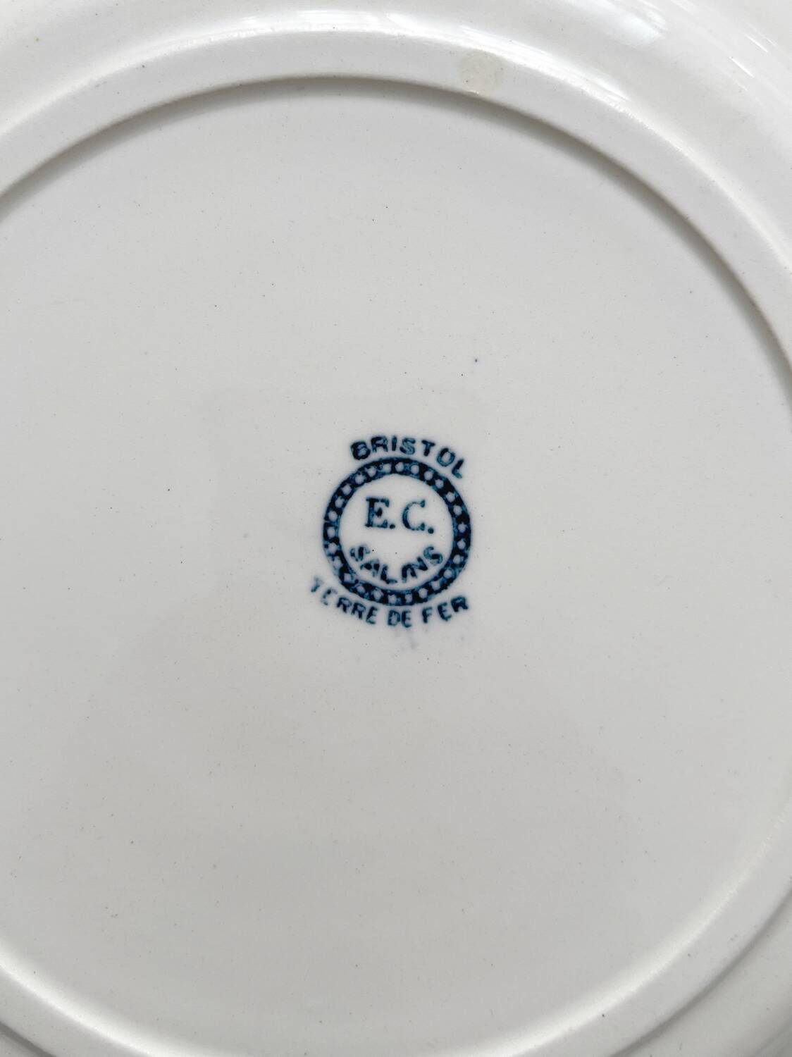 8 flat ironstone plates “Bristol” Salins