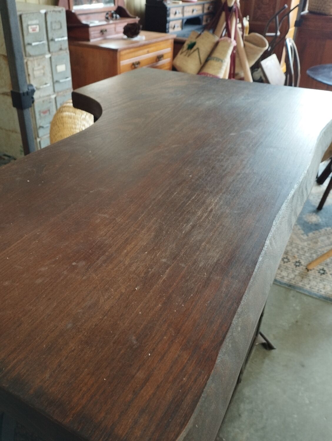 Wood and steel bar counter