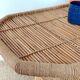 Vintage coffee table with braided cord in Audoux Minet bamboo style/1970s