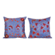 Lot de 2 housses de coussin brodées vintage 43x43 cm