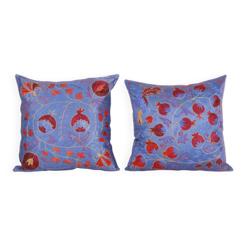 Set of 2 vintage embroidered cushion covers 43x43 cm