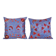 Lot de 2 housses de coussin brodées vintage 43x43 cm