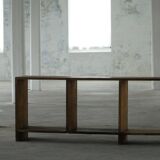 Primitive French shelf from the early 20th century in patinated oak, Wabi Sabi, 1920s.