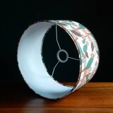 Scandinavian style fabric lampshade table lamp on sandstone base