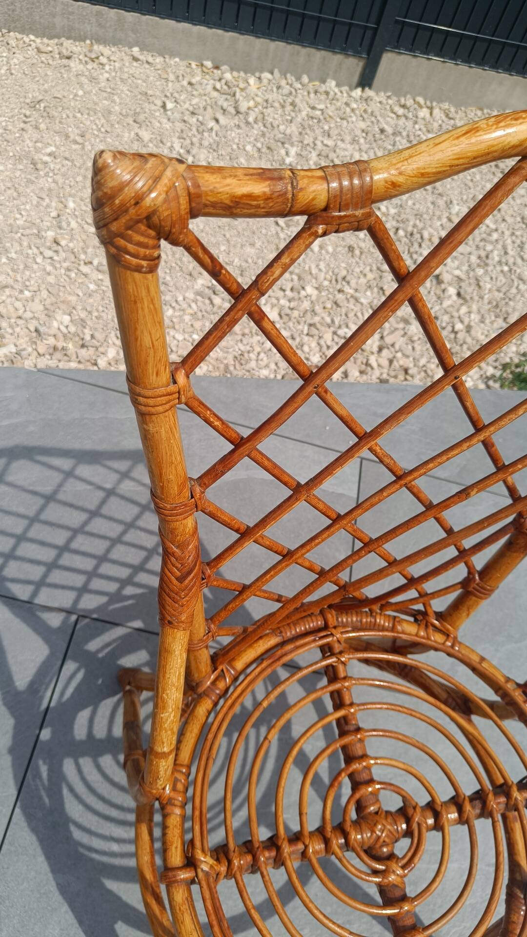 Vintage rattan chair – Louis Sognot style