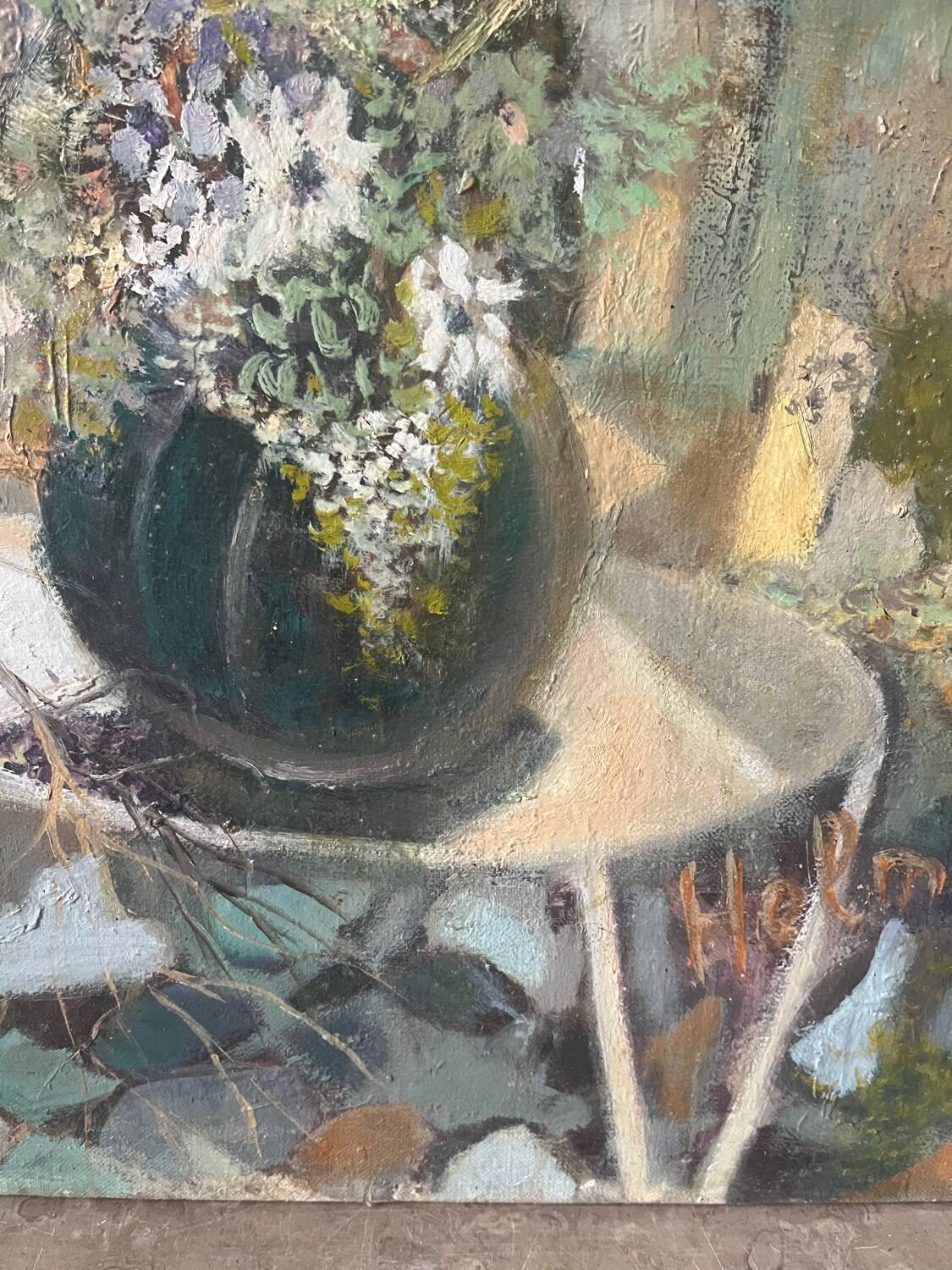 “Veranda du Midi” oil on canvas signed Helme