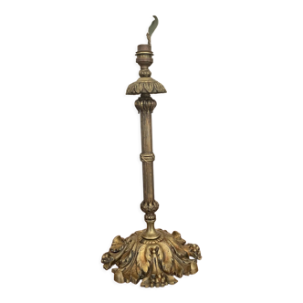 Old gilded bronze lamp stand