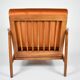Original scandinavian armchair, restored, 1960s, russet, velvet