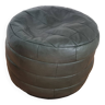 Pouf cuir vert bouteille