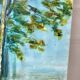 Tableau huile sur toile paysage arbre signé vintage