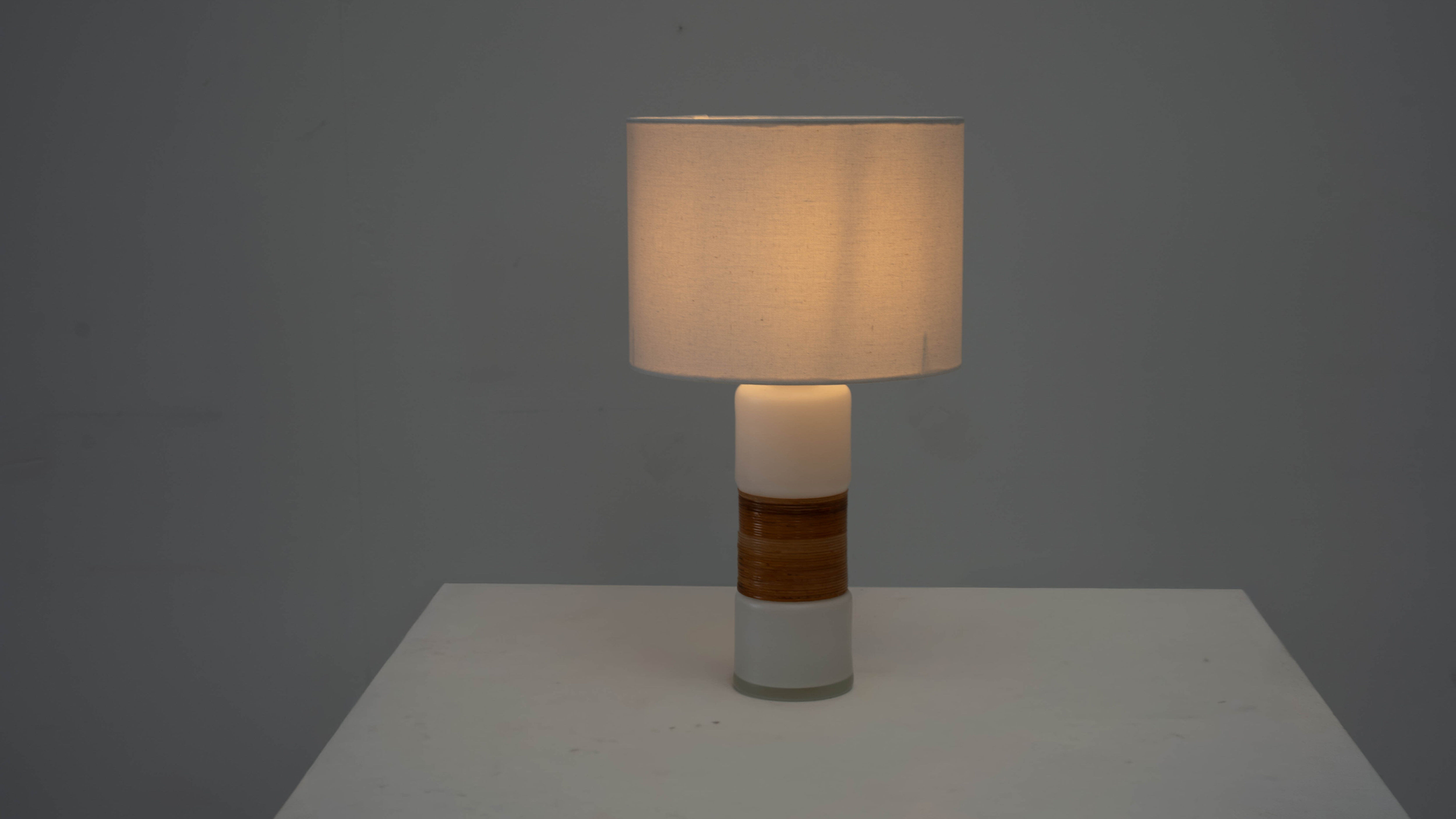 Scandinavian glass table lamp by Bent Nordsted for Tesco