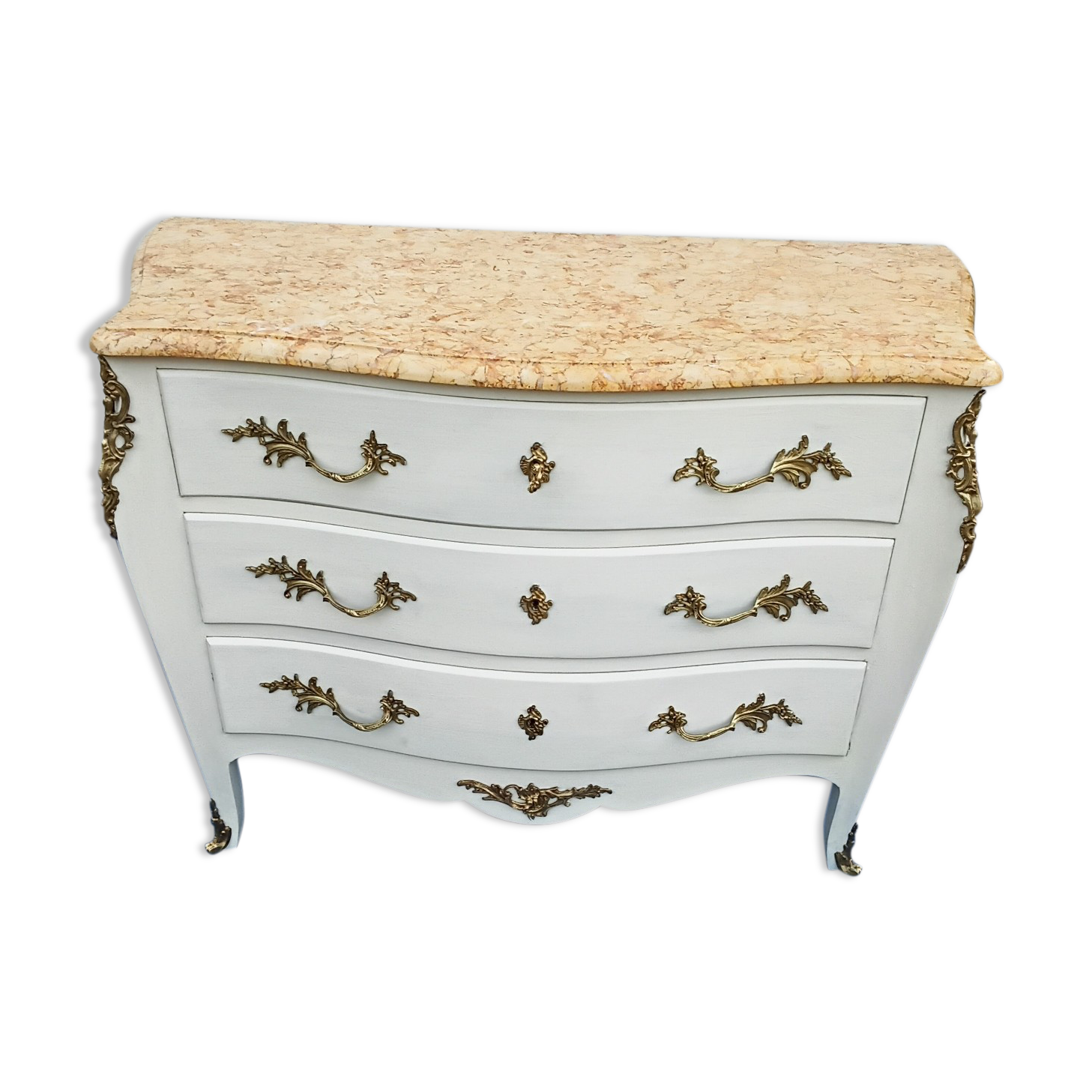 Chest of drawers style Louis XV cream