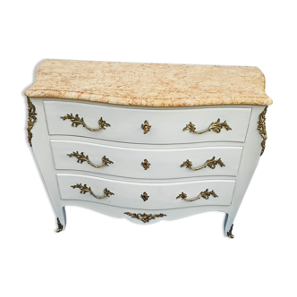Chest of drawers style Louis XV cream