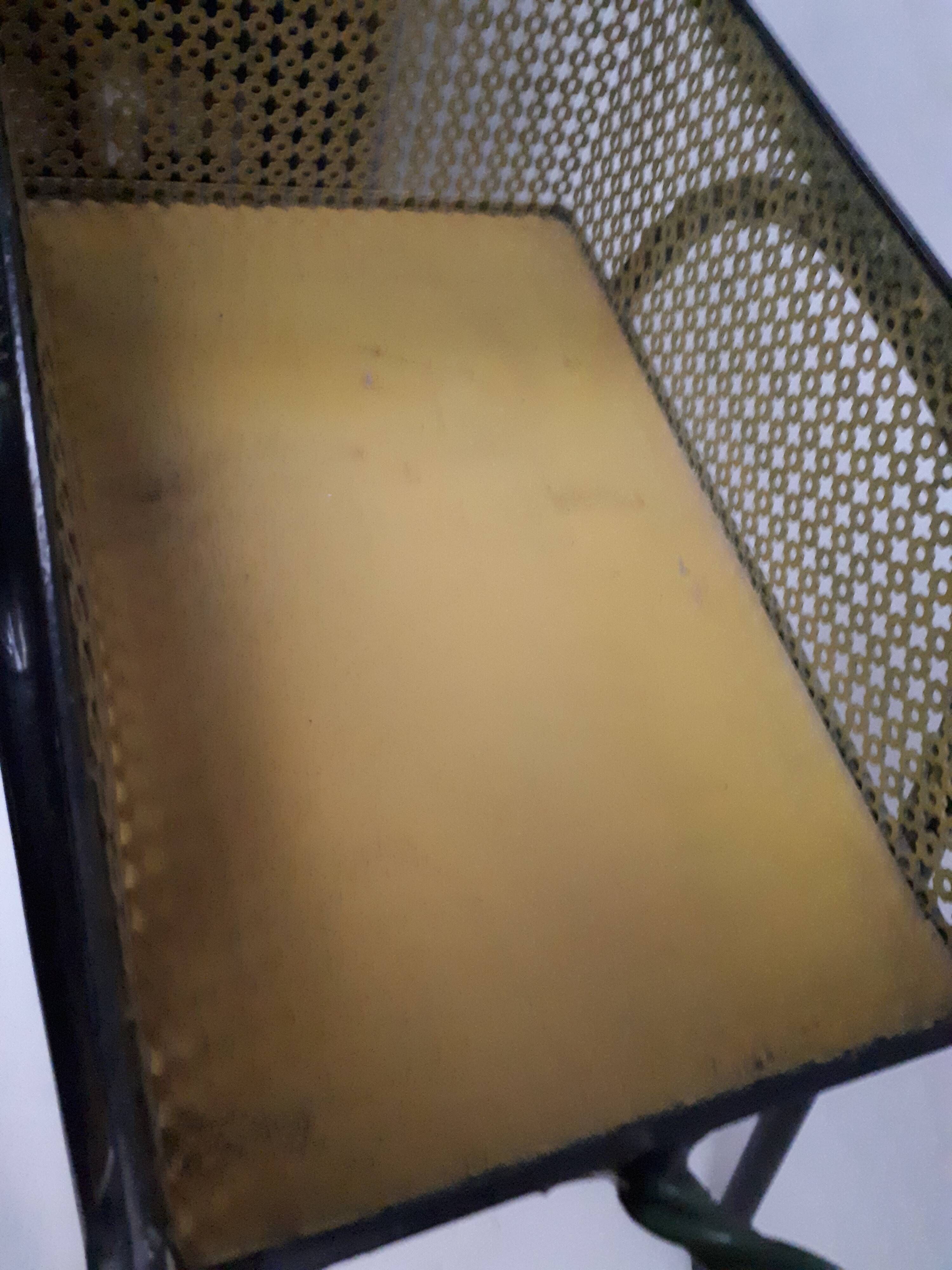 metal seamstress style vintage 1960 yellow and black