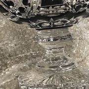 Hand-engraved black and white bohemian crystal fruit cup