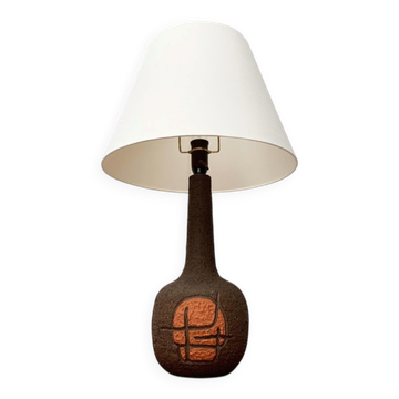 Brutalist Danish studio ceramic table lamp, 1979