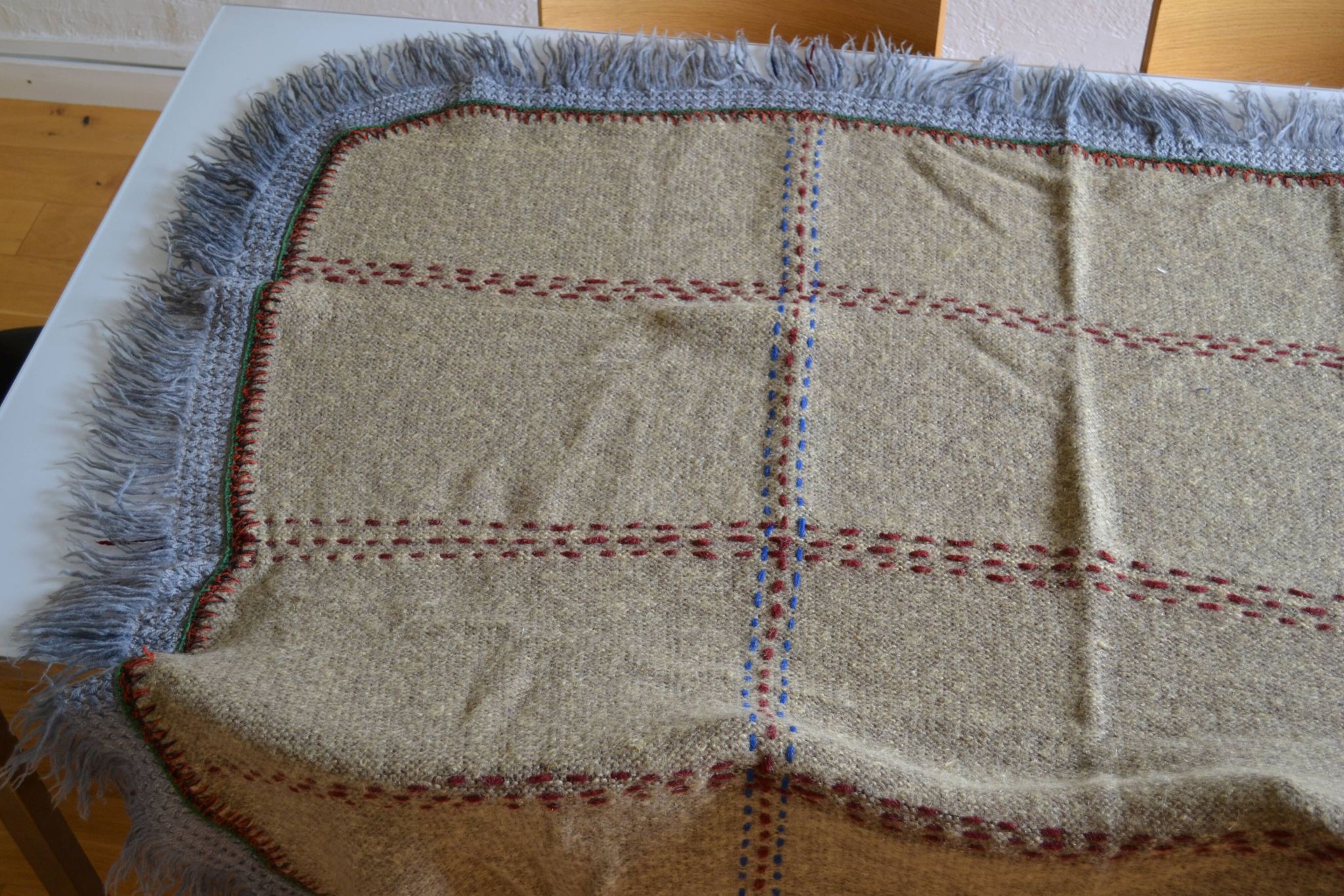 Vintage handmade pure wool blanket blanket