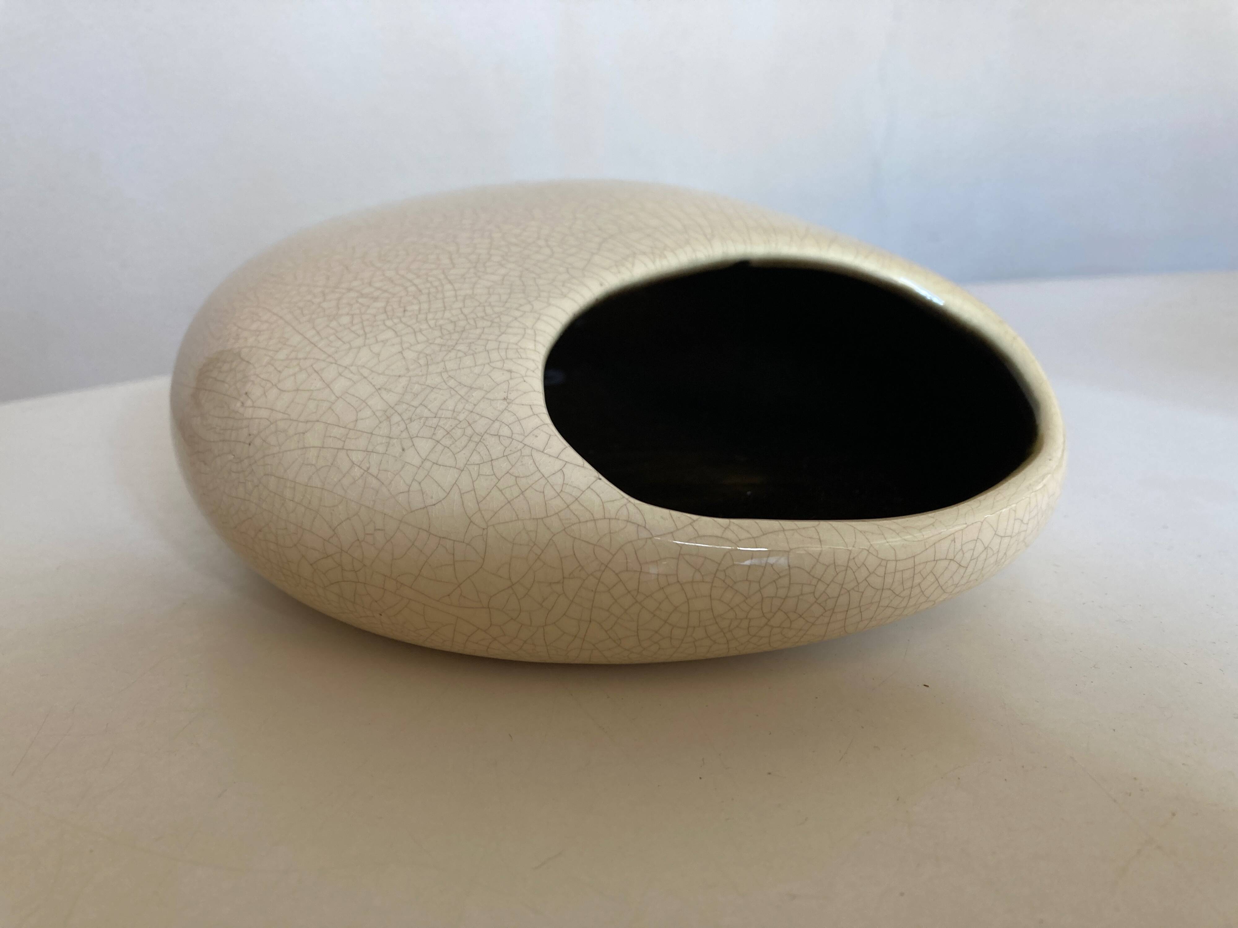 Space age 1970 ceramic pebble ashtray