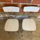 Pair of antique chrome metal chairs + white formica seat & back