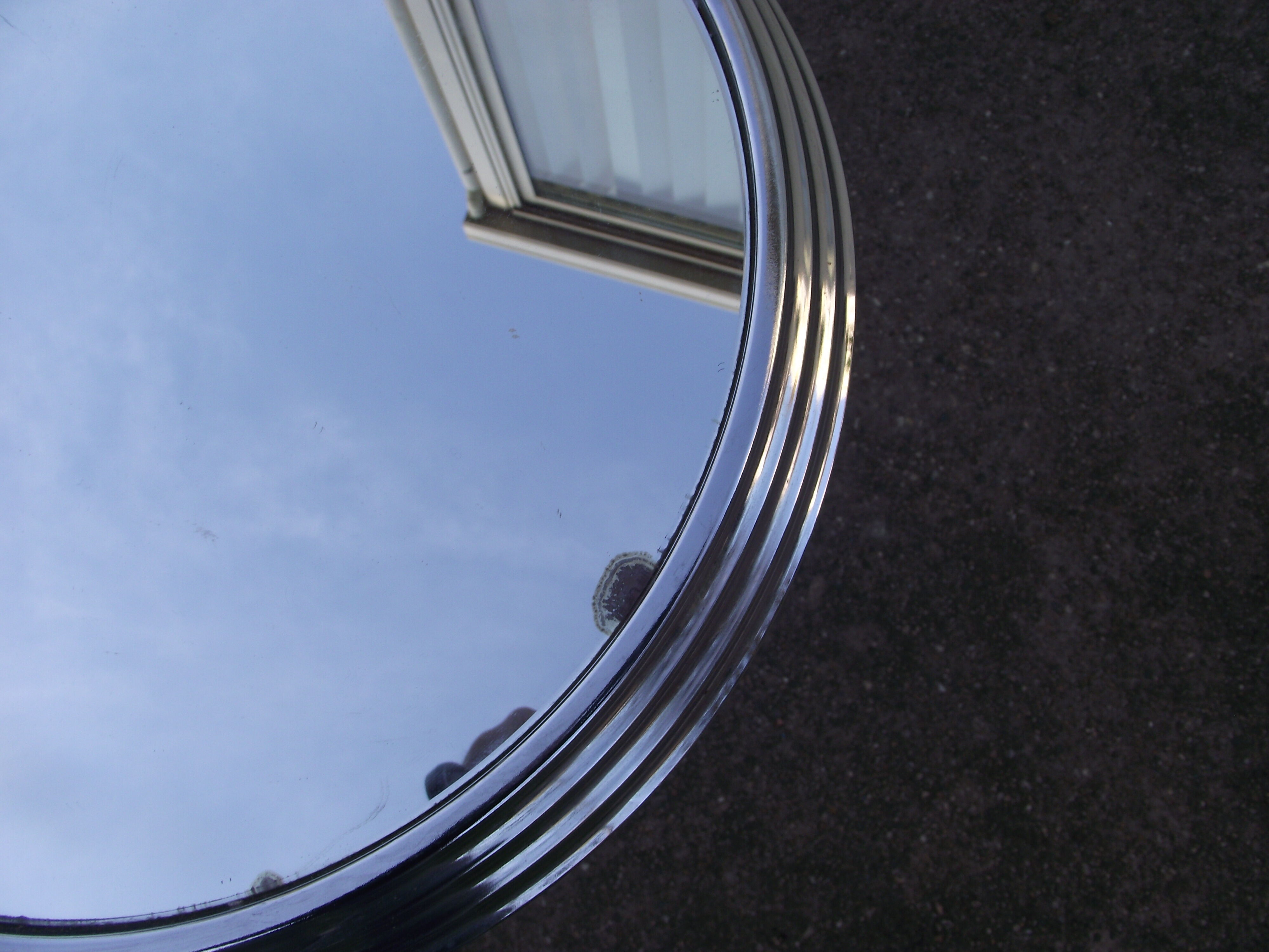 Chrome metal guerrilla and bistro mirror