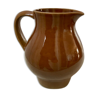 Glazed stoneware pitcher Digoin Sarreguemines 60s