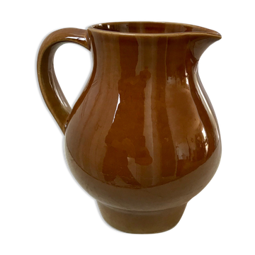 Glazed stoneware pitcher Digoin Sarreguemines 60s