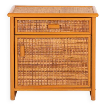 Armoire vintage en rotin et osier