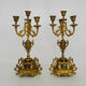 Paire de candélabres à 4 branches bronze et marbre style Napoléon III, XIXè