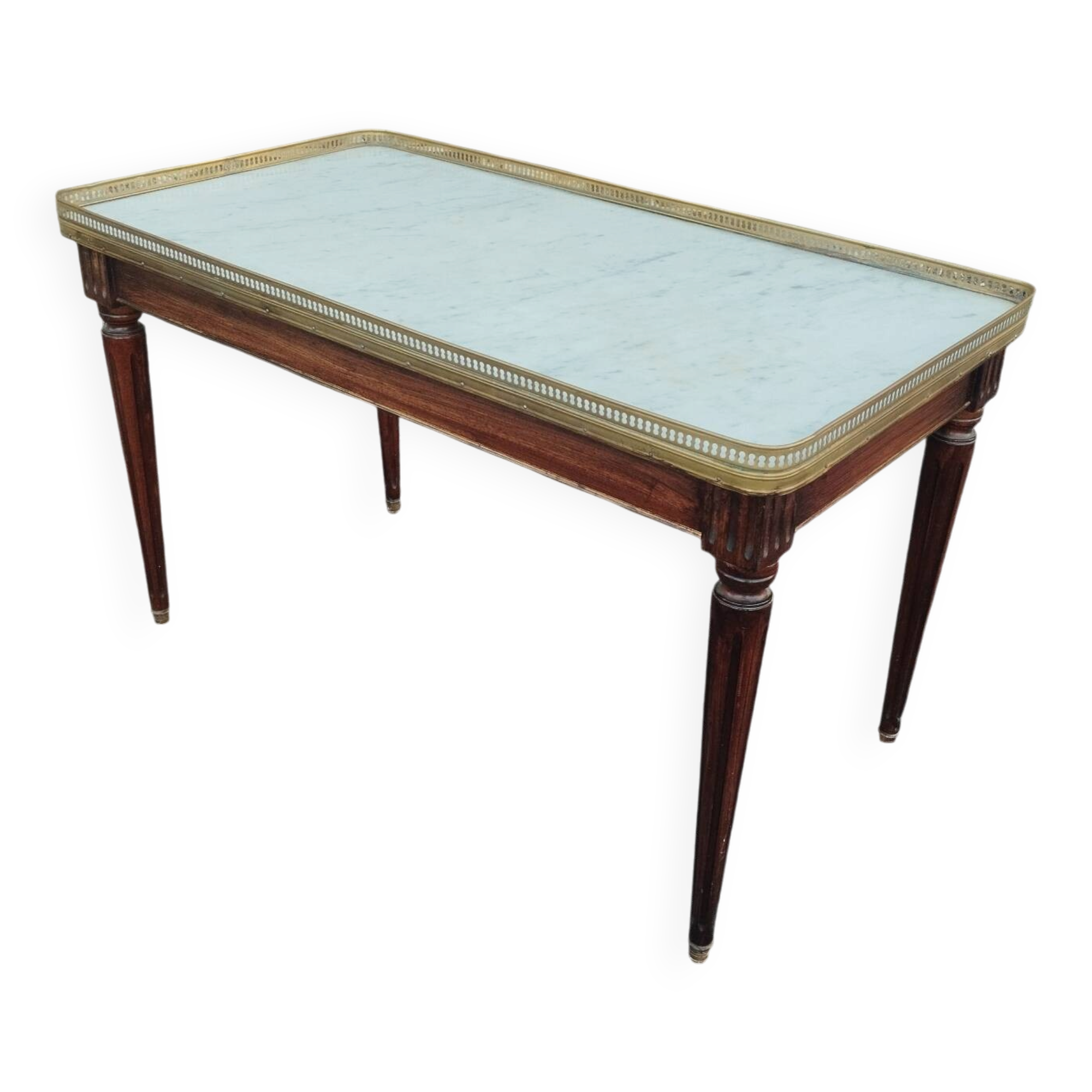 Table basse ancienne style louis xvi avec plateau marbre