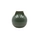 Mid-century Modern green spherical gres vase, Franco Bucci Italy ca. 1970