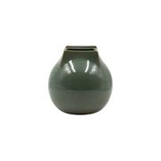 Mid-century Modern green spherical gres vase, Franco Bucci Italy ca. 1970