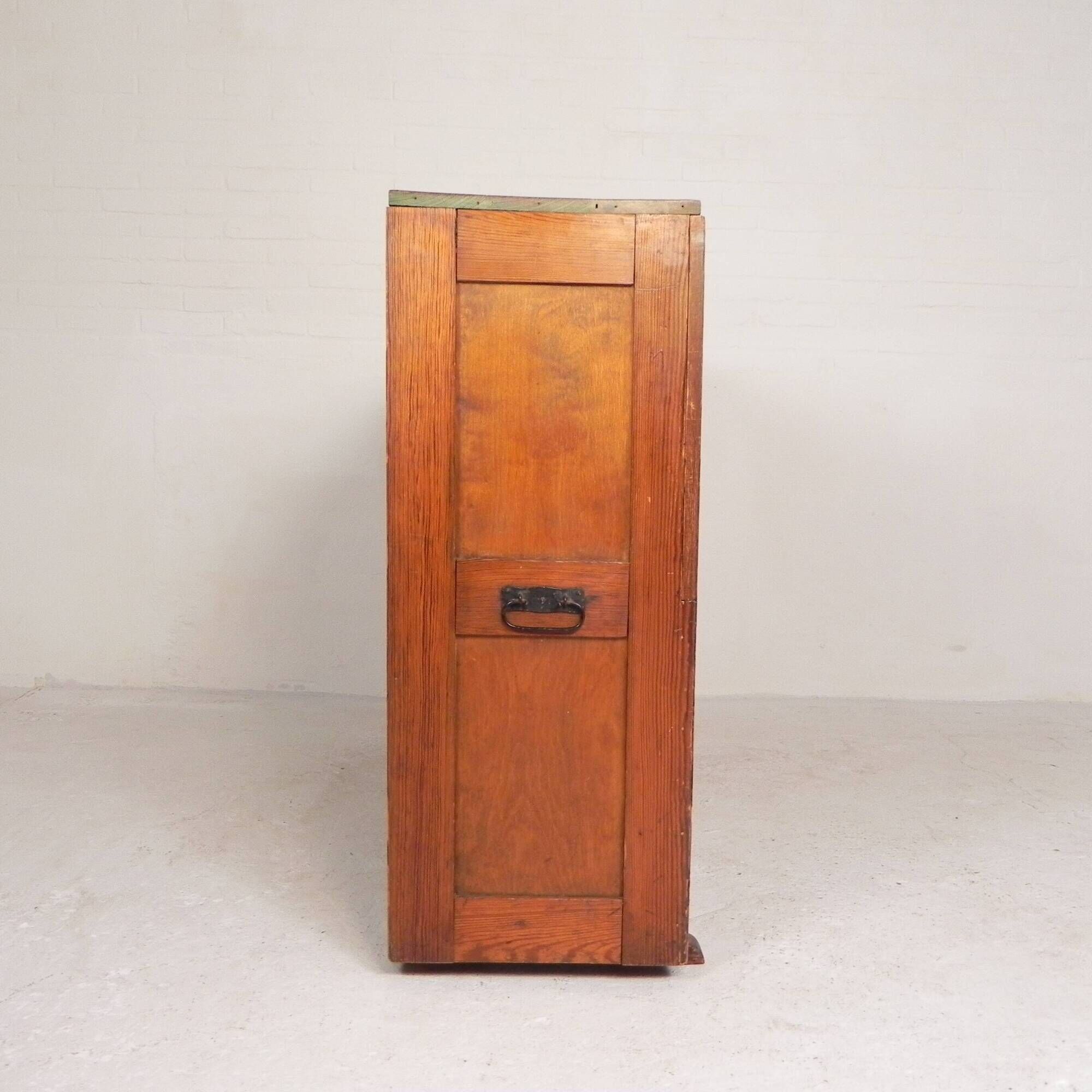 Pine school chart cabinet, architect's cabinet, map cabinet, 1930s