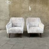 Pair of armchairs in velvet Fendi Casa