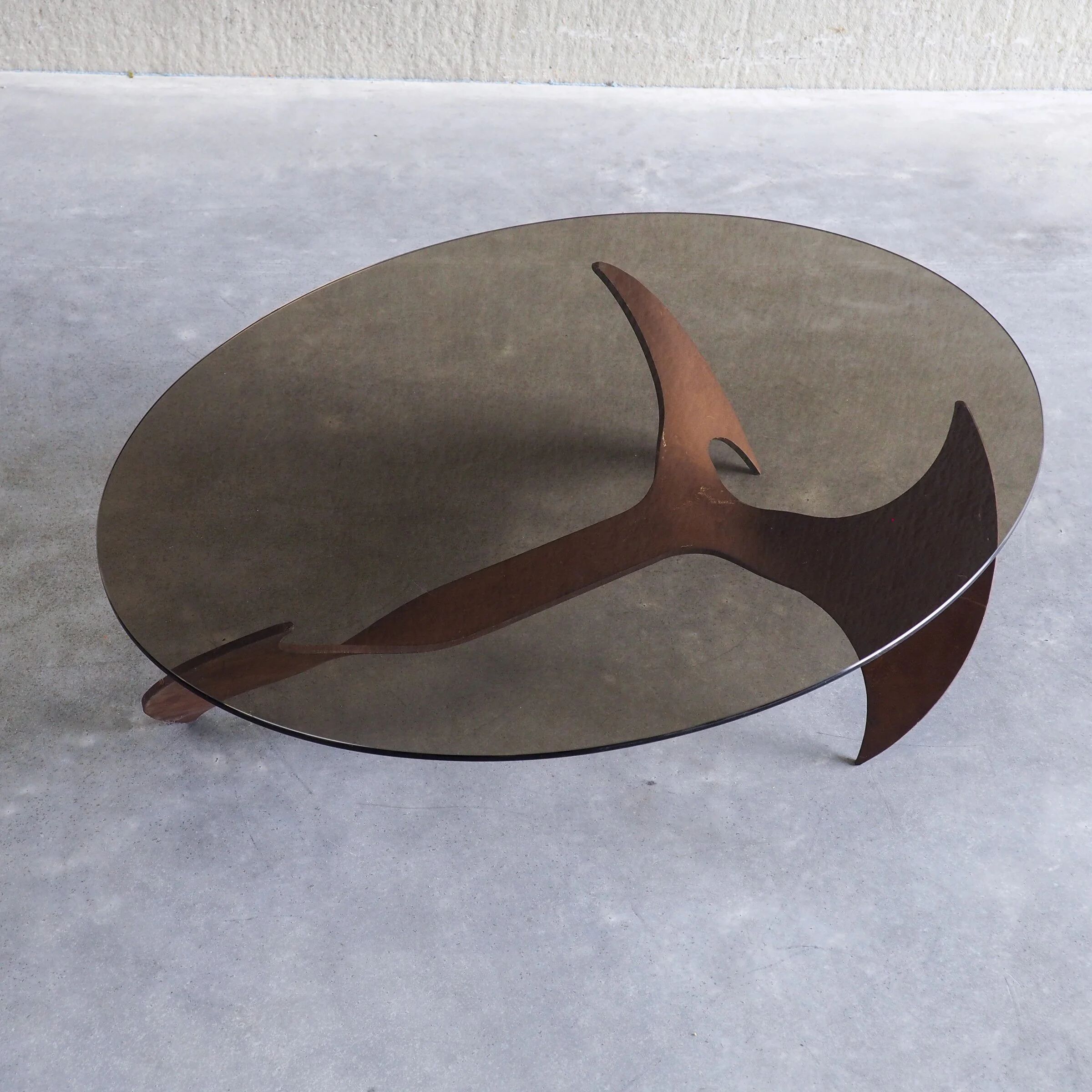 Propeller oval coffee table by Knut Hesterberg for Ronald Schmitt